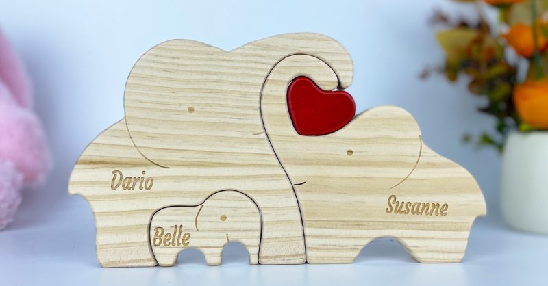 Puzzle Familial Déléphants En Bois Personnalisé Avec Justyling National Deal OohN.com Special Offers, Deals & Discounts in France 2
