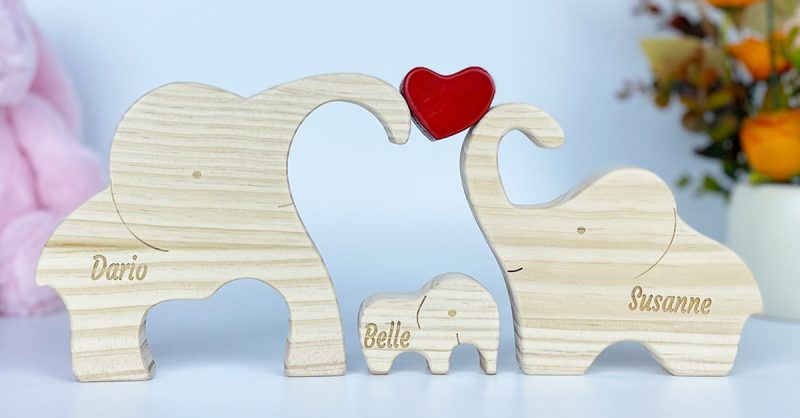 Puzzle Familial Déléphants En Bois Personnalisé Avec Justyling National Deal OohN.com Special Offers, Deals & Discounts in France 3