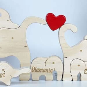 Puzzle Familial Déléphants En Bois Personnalisé Avec Justyling National Deal OohN.com Special Offers, Deals & Discounts in France