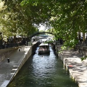 “The Old Paris” on the Canal Saint Martin : Port de l’Arsenal at Point d’embarquement “Port de l’Arsenal” – Canauxrama, Paris, France OohN.com Special Offers, Deals & Discounts in France